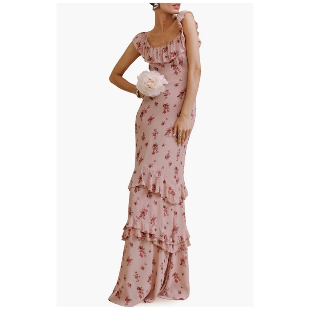 Reformation Floral Maxi Dress in Blush